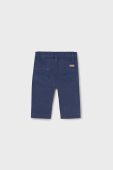 Дитячі бавовняні штанці Mayoral Newborn колір синій однотонні