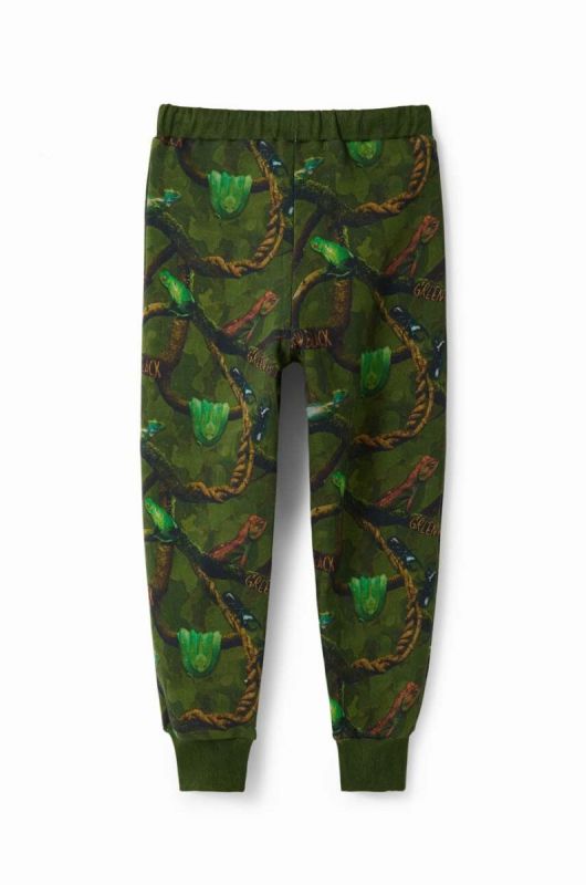 Дитячі спортивні штани Desigual колір зелений візерунок фото 2