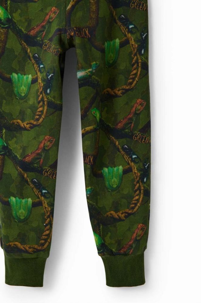 Дитячі спортивні штани Desigual колір зелений візерунок фото 4