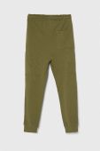 Дитячі бавовняні штани United Colors of Benetton колір зелений однотонні (3394810)
