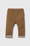 Штани для немовлят United Colors of Benetton колір коричневий однотонні Штани для немовлят United Colors of Benetton колір коричневий однотонні