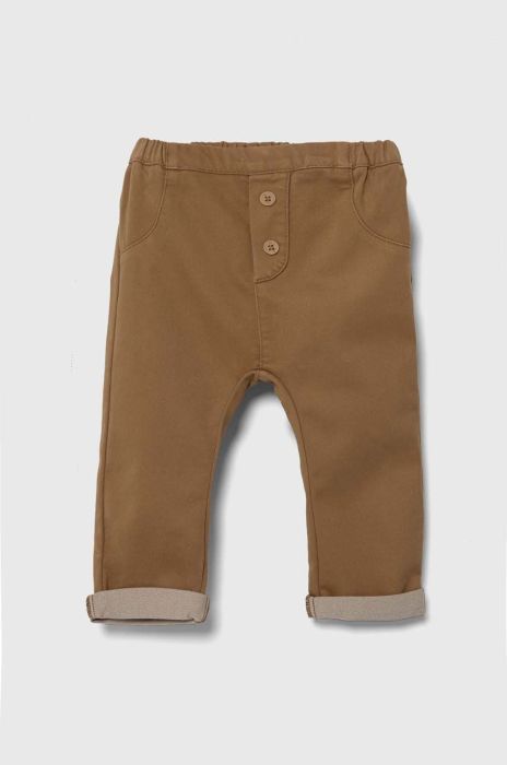 Штани для немовлят United Colors of Benetton колір коричневий однотонні