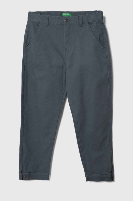 Дитячі штани United Colors of Benetton однотонні колір блакитний