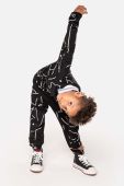Дитячі бавовняні штани Coccodrillo колір чорний візерунок (3474503)