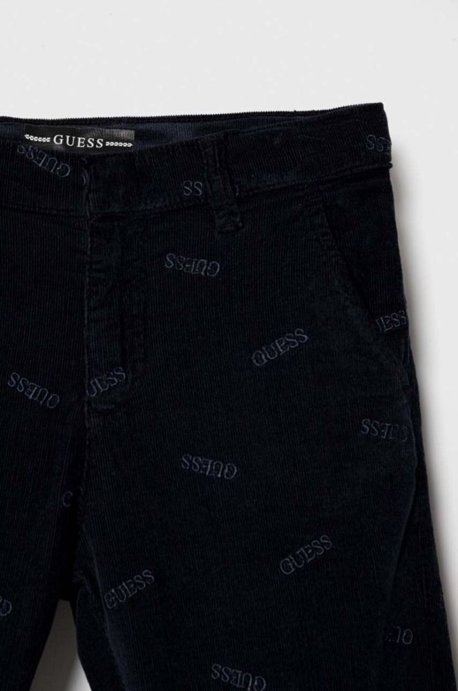 Дитячі вельветові штани Guess колір синій візерунок фото 4