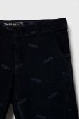 Дитячі вельветові штани Guess колір синій візерунок