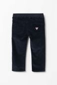 Дитячі вельветові штани Guess колір синій однотонні