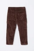 Дитячі вельветові штани United Colors of Benetton колір коричневий однотонні