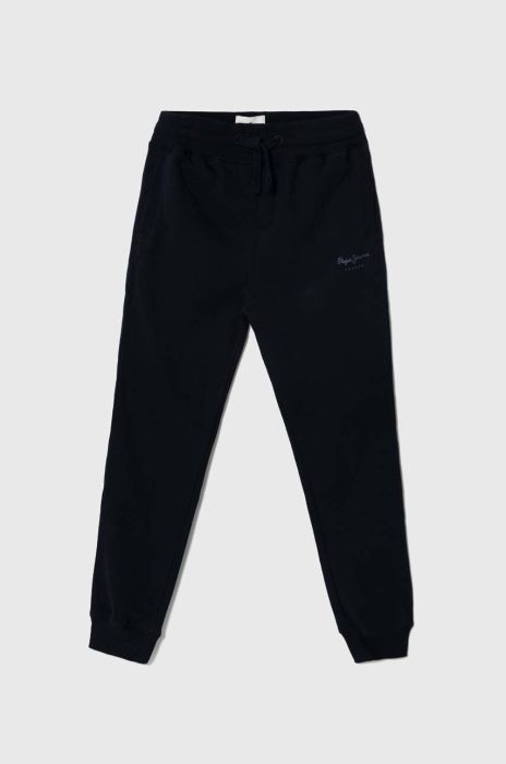 Дитячі бавовняні штани Pepe Jeans колір синій однотонні