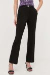 Штани Guess жіночі колір чорний пряме висока посадка (3330317)