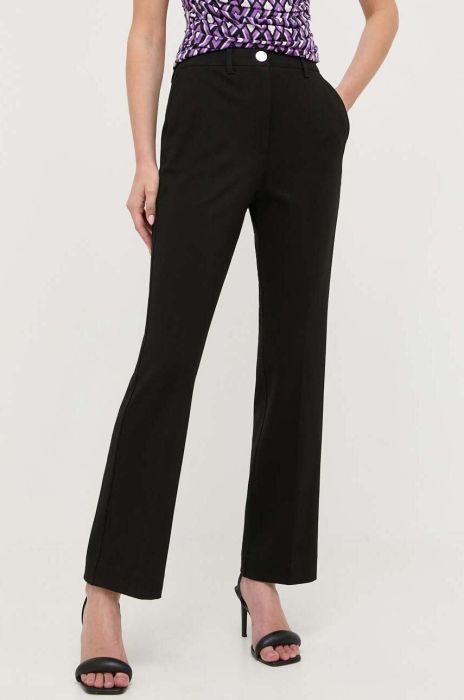 Штани Guess жіночі колір чорний пряме висока посадка (3330317)