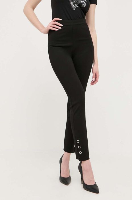 Штани Guess жіночі колір чорний пряме висока посадка (3319911)