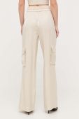 Штани Guess жіночі колір бежевий пряме висока посадка (3330322)