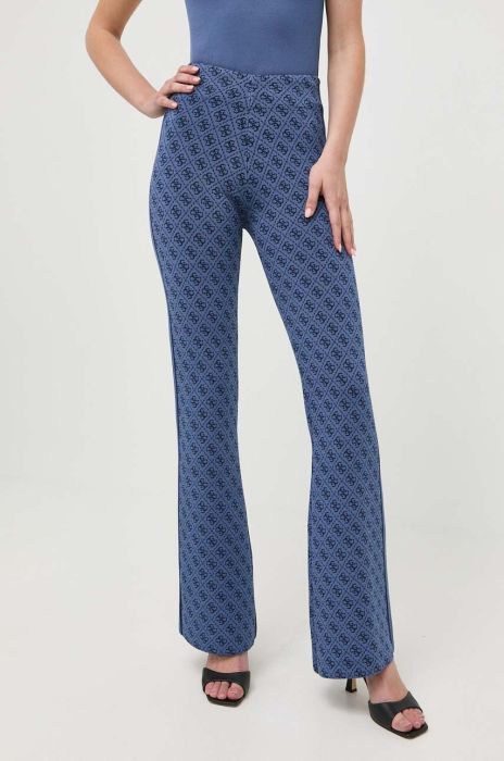 Штани Guess жіночі кльош висока посадка колір блакитний