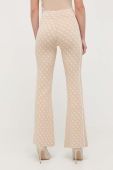 Штани Guess жіночі колір бежевий кльош висока посадка (3332919)