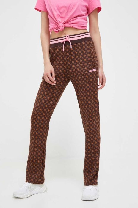 Спортивні штани Guess колір коричневий візерунок (3328188)