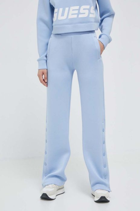 Спортивні штани Guess однотонні колір блакитний