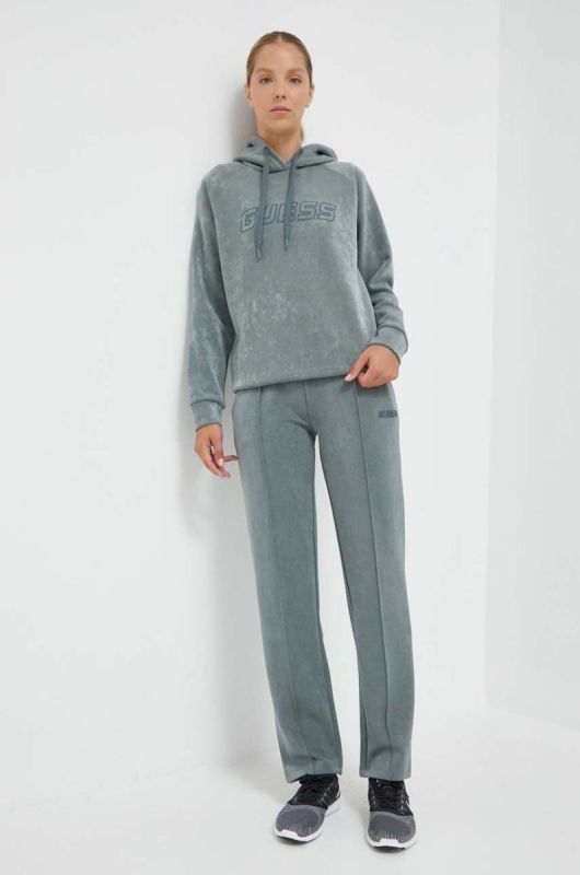 Спортивні штани Guess колір зелений однотонні (3463231) фото 2
