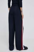 Штани Tommy Hilfiger жіночі колір синій широке висока посадка (3316639)