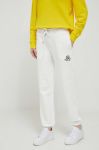 Бавовняні спортивні штани Tommy Hilfiger колір білий однотонні