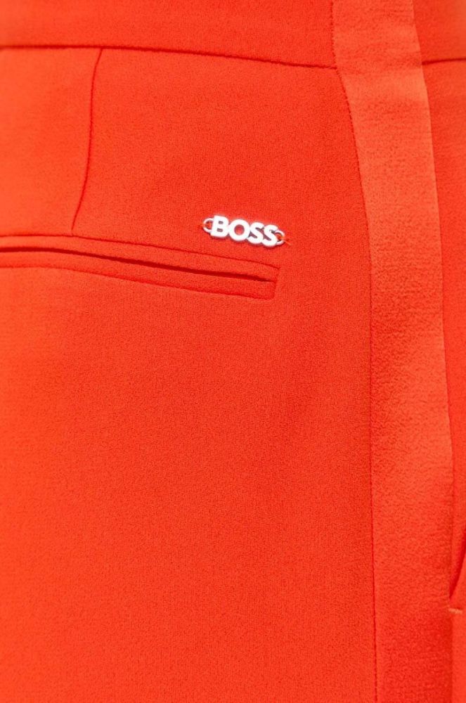 Штани BOSS жіночі колір помаранчевий фасон chinos висока посадка фото 4