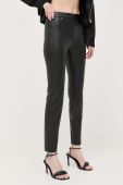 Штани BOSS жіночі колір чорний облягаюче висока посадка (3296900)