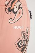 Бавовняні спортивні штани HUGO колір помаранчевий з принтом