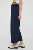 Штани Lauren Ralph Lauren жіночі колір синій широке висока посадка
