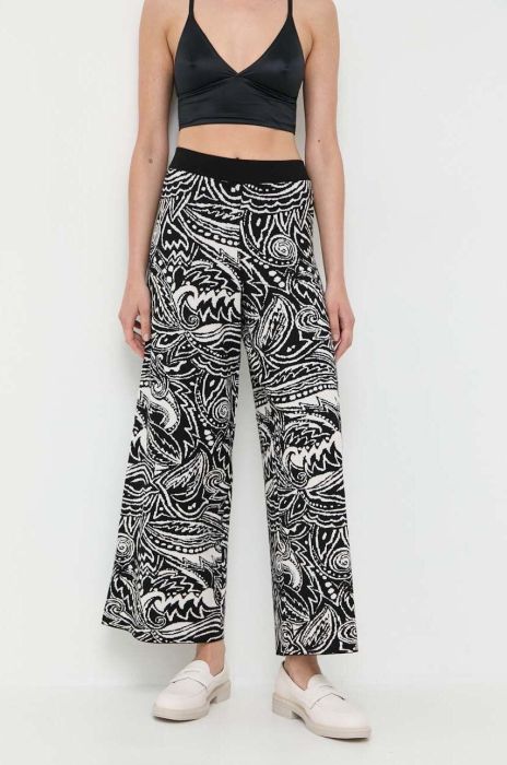 Штани Weekend Max Mara жіночі колір чорний широке висока посадка (3404490)