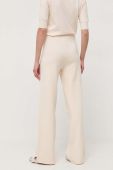 Штани Max Mara Leisure жіночі колір бежевий пряме висока посадка (3410051)