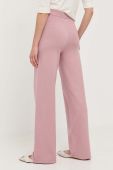 Штани Max Mara Leisure жіночі колір рожевий пряме висока посадка (3410055)