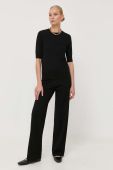 Штани Max Mara Leisure жіночі колір чорний пряме висока посадка (3410059)