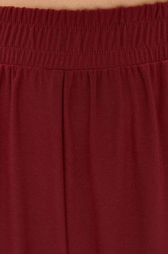 Штани Max Mara Leisure жіночі колір бордовий широке висока посадка фото 5