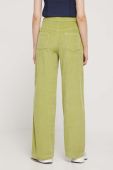 Вельветові штани Roxy колір зелений широке висока посадка