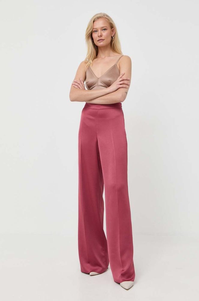 Штани MAX&Co. жіночі колір рожевий пряме висока посадка (3425675)