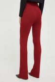 Штани Patrizia Pepe жіночі колір бордовий кльош висока посадка