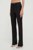 Штани Patrizia Pepe жіночі колір чорний пряме висока посадка (3383953)