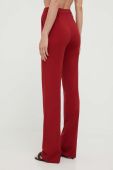 Штани Patrizia Pepe жіночі колір бордовий пряме висока посадка (3383961)