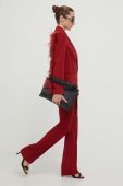 Штани Patrizia Pepe жіночі колір бордовий пряме висока посадка (3383961)