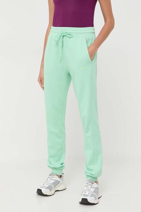 Бавовняні спортивні штани Patrizia Pepe колір зелений однотонні (3394827)