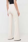 Штани Elisabetta Franchi жіночі колір бежевий широке висока посадка