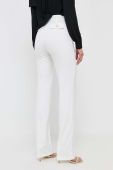 Штани Elisabetta Franchi жіночі колір білий пряме висока посадка (3451044)