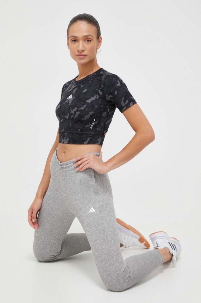 Штани для тренувань adidas Performance Game and Go колір сірий меланж (3513449) фото 2