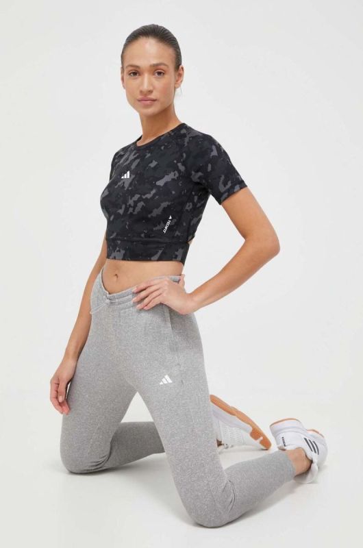 Штани для тренувань adidas Performance Game and Go колір сірий меланж (3513449) фото 2