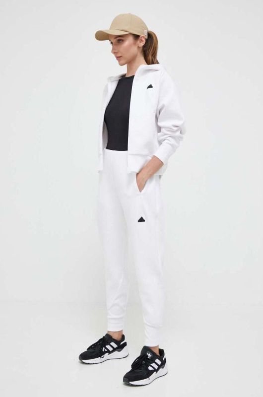 Спортивні штани adidas Z.N.E колір білий однотонні фото 2