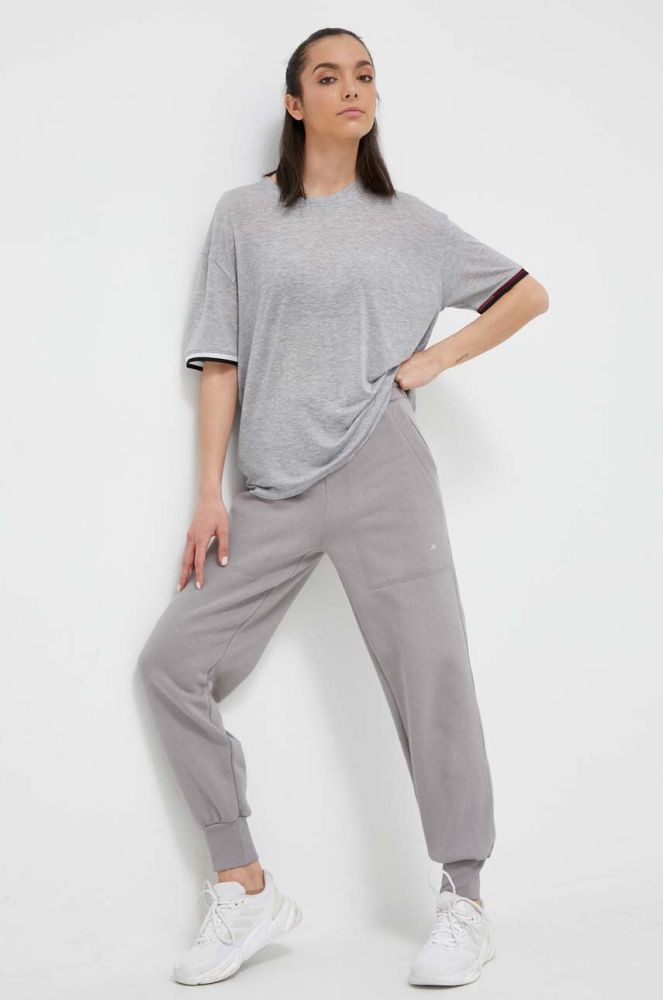 Спортивні штани adidas by Stella McCartney колір сірий однотонні