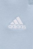 Бавовняні спортивні штани adidas з аплікацією колір блакитний