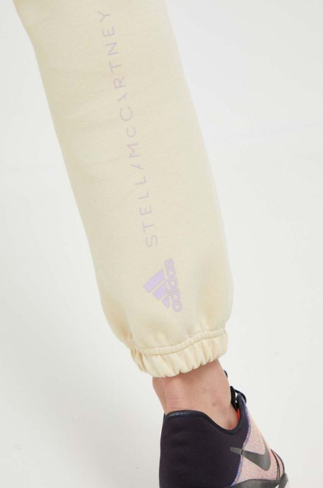 Спортивні штани adidas by Stella McCartney колір жовтий однотонні фото 4