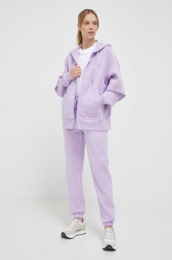Спортивні штани adidas by Stella McCartney колір фіолетовий однотонні фото 2