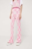 Штани Stine Goya жіночі колір рожевий кльош висока посадка